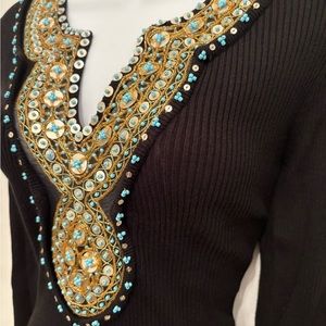 Stunning beaded woman’s Top sweater